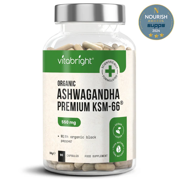 Organic KSM-66 Ashwagandha 550mg with Black Pepper